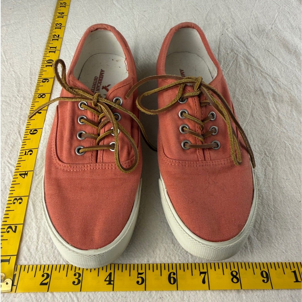 American Eagle Sneakers Women 6 Coral Pink Canvas Low Top Lace Up Shoes